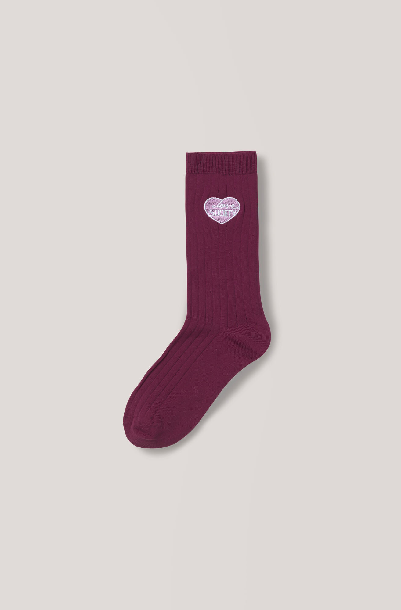 Classon Embroidery Ankle Socks, Heart LoveSociety, Decadent Chocolate Classon Embroidery Ankle Socks, Heart LoveSociety, Decadent Chocolate, hi-res