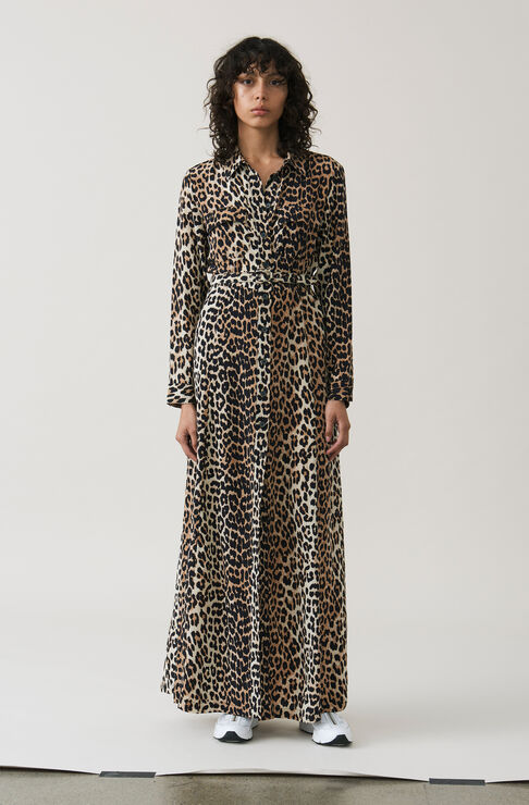 Fayette Silk Maxi Dress, Leopard, hi-res
