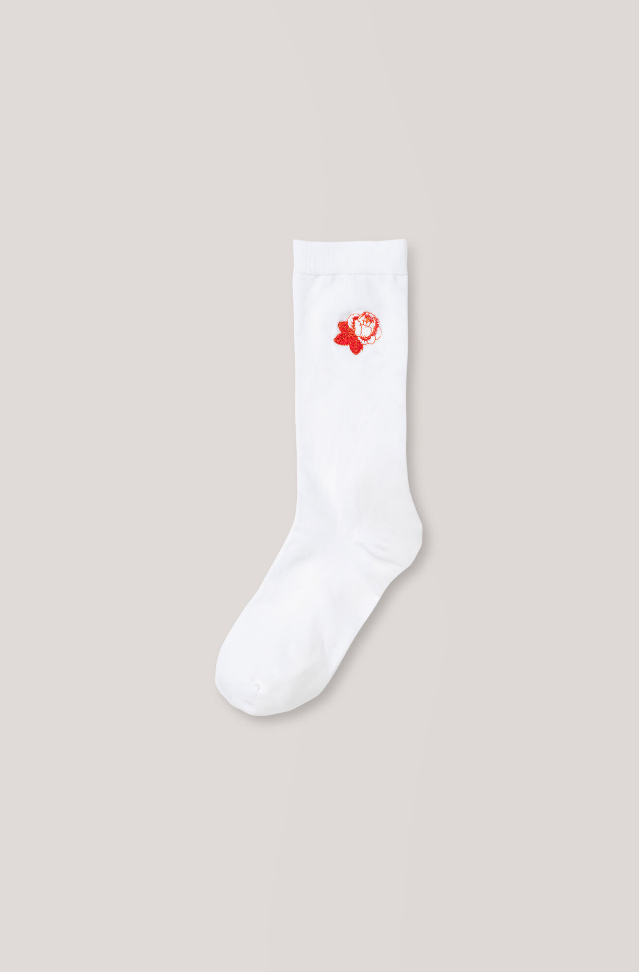 Classon Embroidery Ankle Socks, Roses, Vanilla Ice Classon Embroidery Ankle Socks, Roses, Vanilla Ice, hi-res