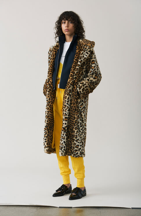 Ferris Faux Fur Coat, Leopard, hi-res