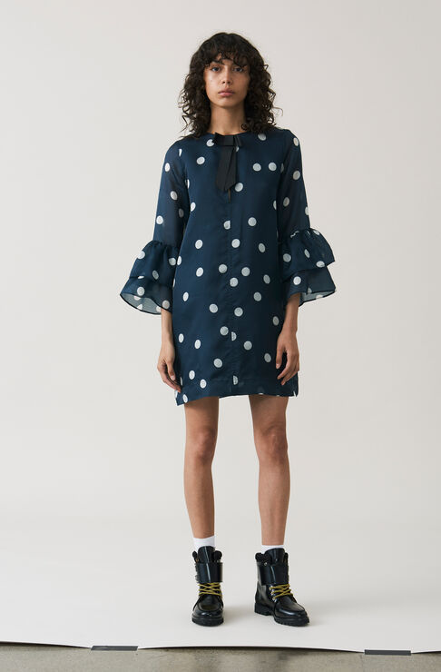 Seneca Silk Mini Dress, Total Eclipse, hi-res