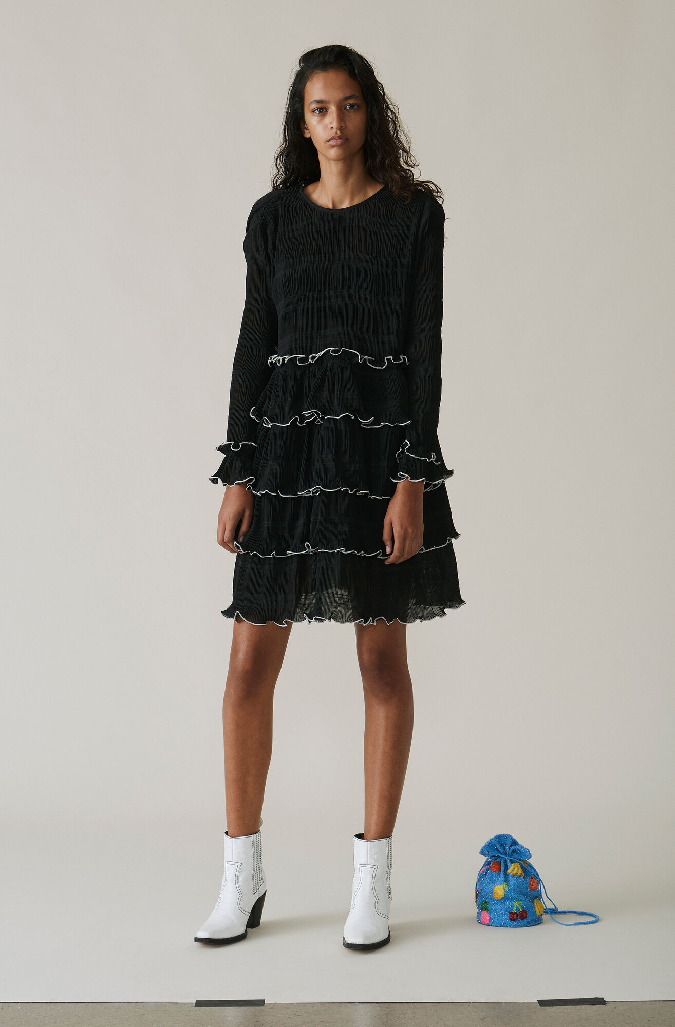 Lowell Mini Dress, Black, hi-res
