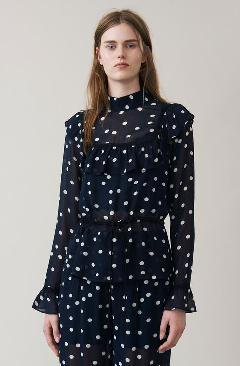 Marceau Georgette Blouse, Total Eclipse, hi-res