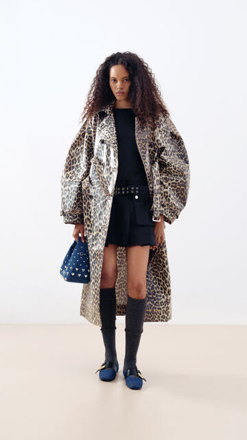 Model wearing Brown Wool Melange set