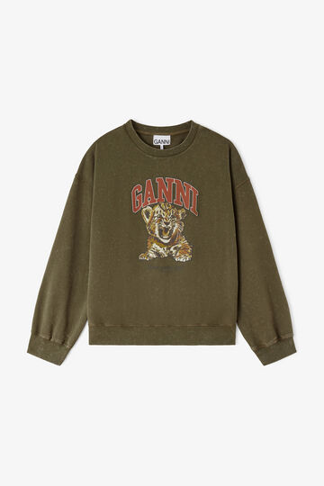 Green sweatshirt with tiger print