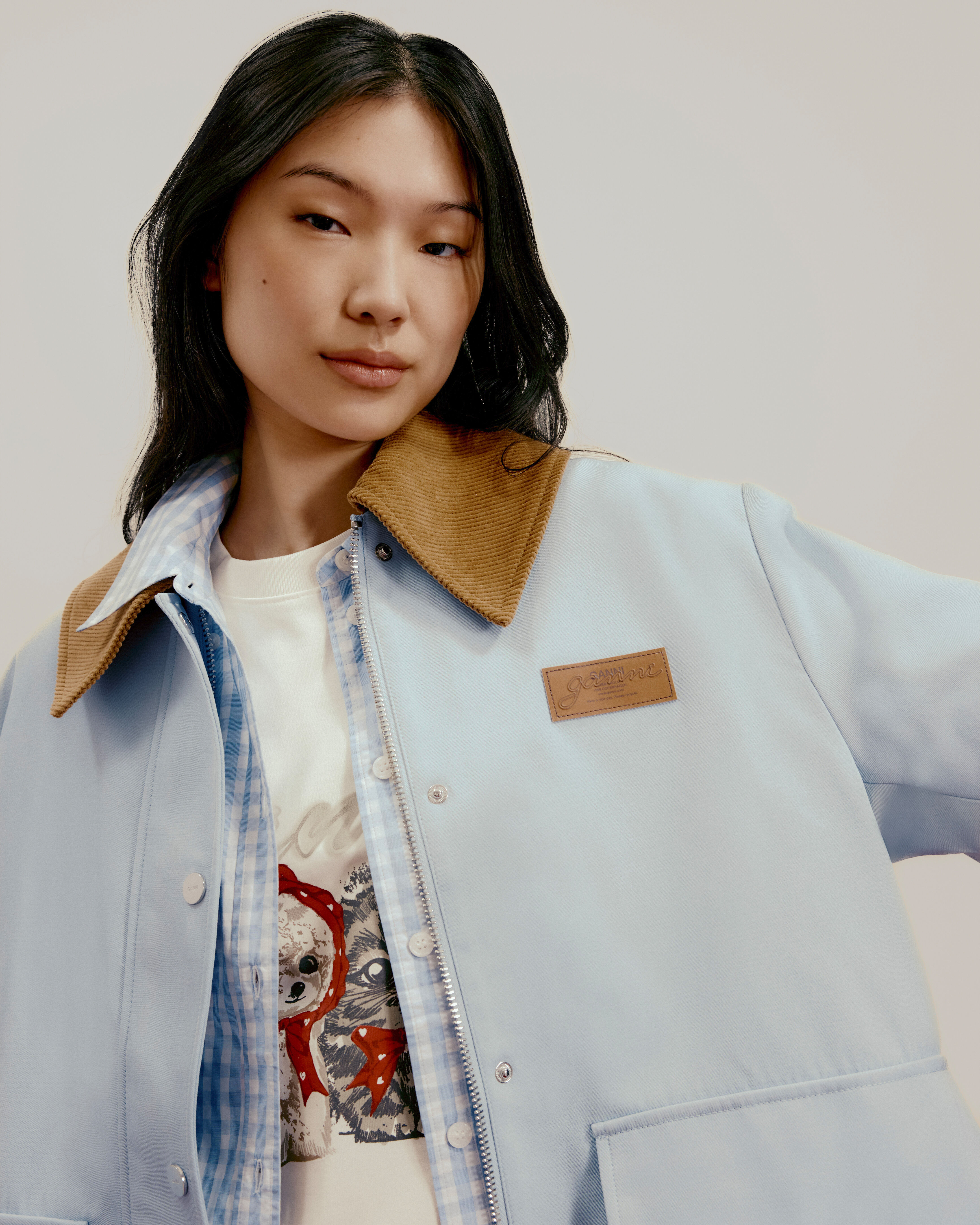 【関税＆送料込み】Ganni Light Blue Wool-Cashmere Blend T-S Wool-blend blazer in blue - Ganni | Mytheresa