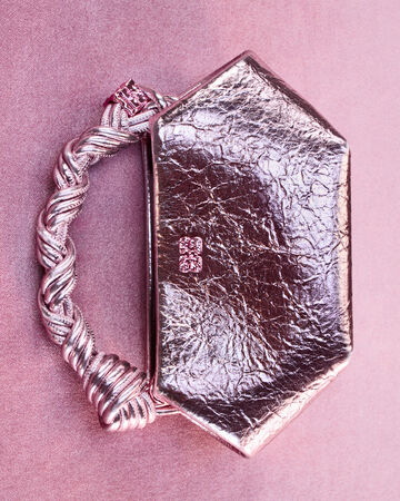 Pink metallic handbag
