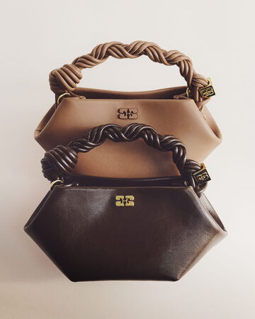 GANNI Mini Bou Bags in Brown and Beige