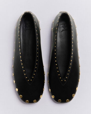 Black Jenny Ballerinas with gold studs