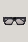 Biodegradable Oversized Sunglasses, in colour Black - 1 - GANNI