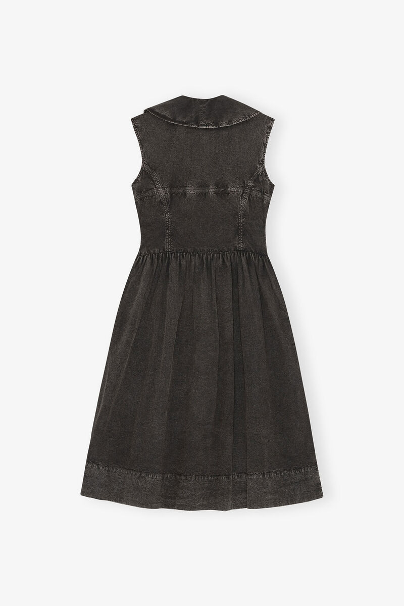Kl&auml;nning i svart bomull, Organic Cotton, in colour Black - 2 - GANNI