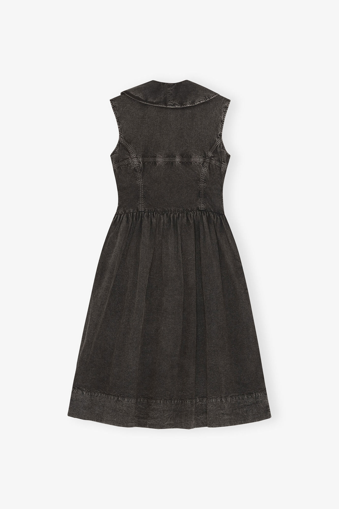 Kl&auml;nning i svart bomull, Organic Cotton, in colour Black - 2 - GANNI