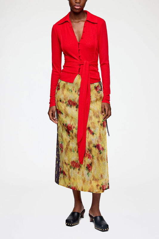 Skirt In Colour-Block Patchwork