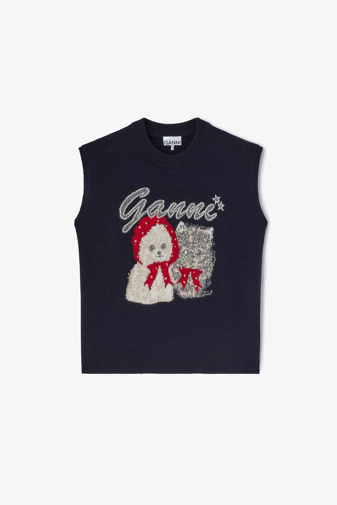 Black Animal Graphic Vest, Sky Captain