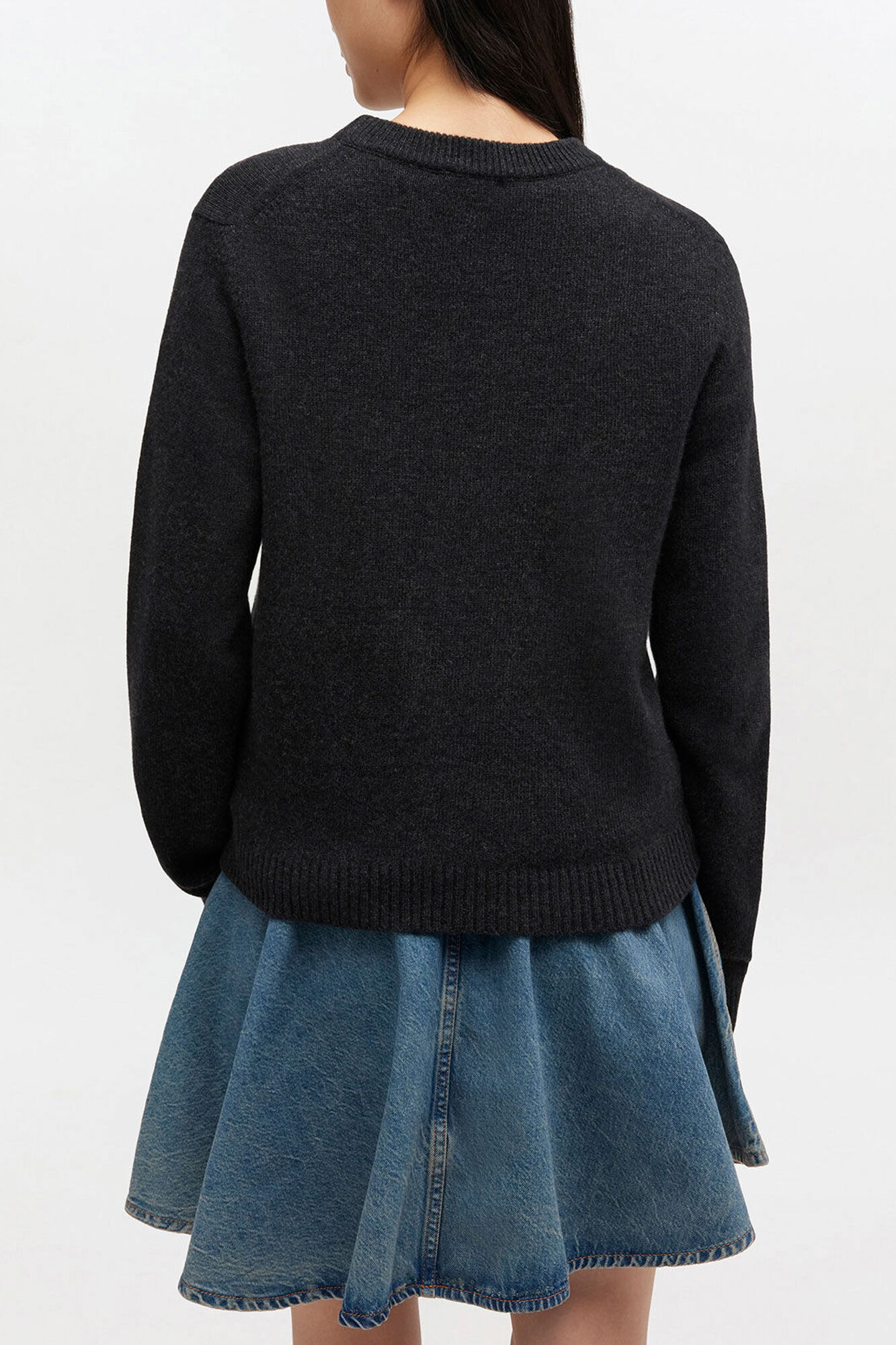 Graphic Wool Jumper, Wool, in colour Phantom - 3 - GANNI