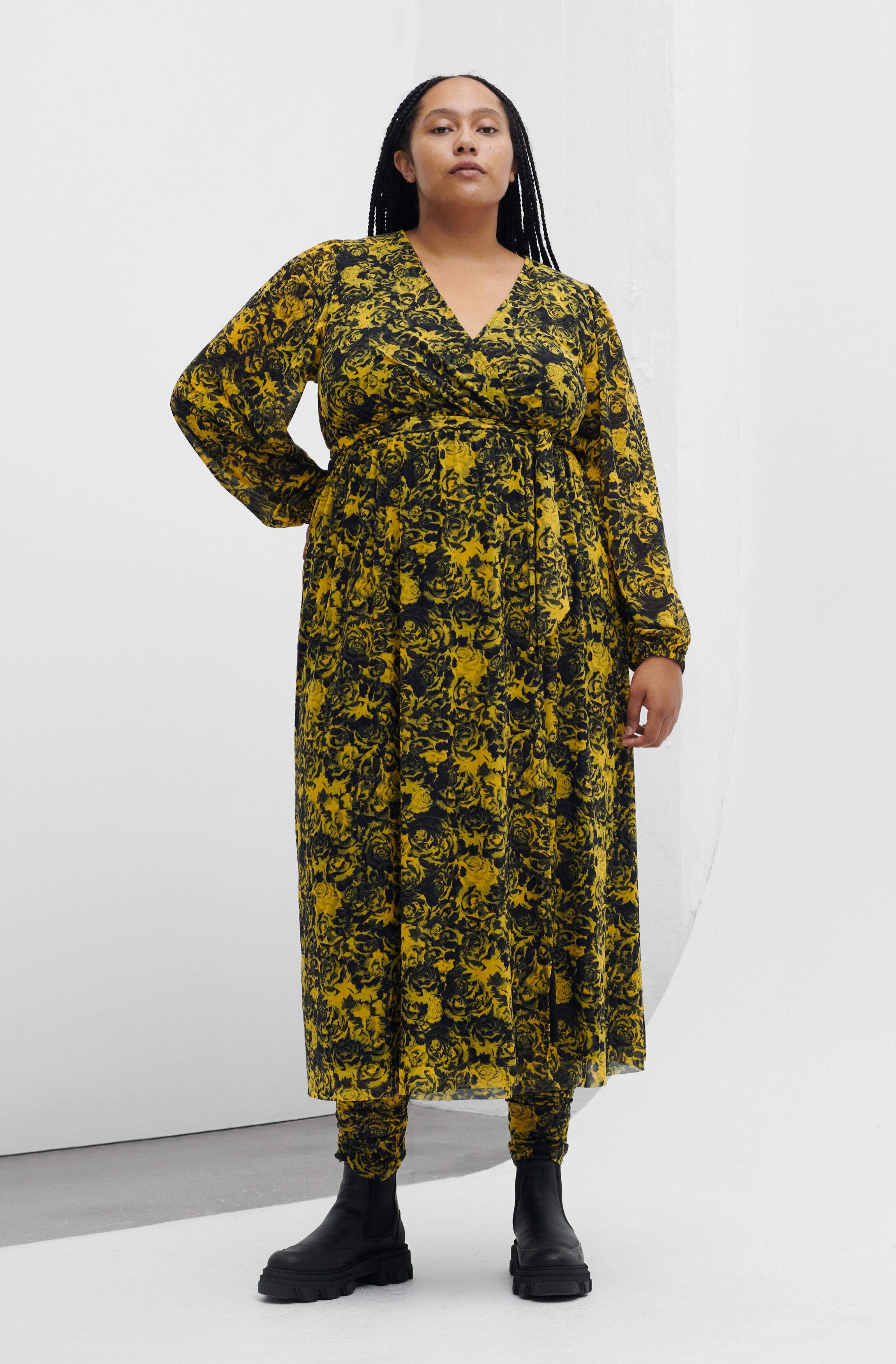lemon wrap dress