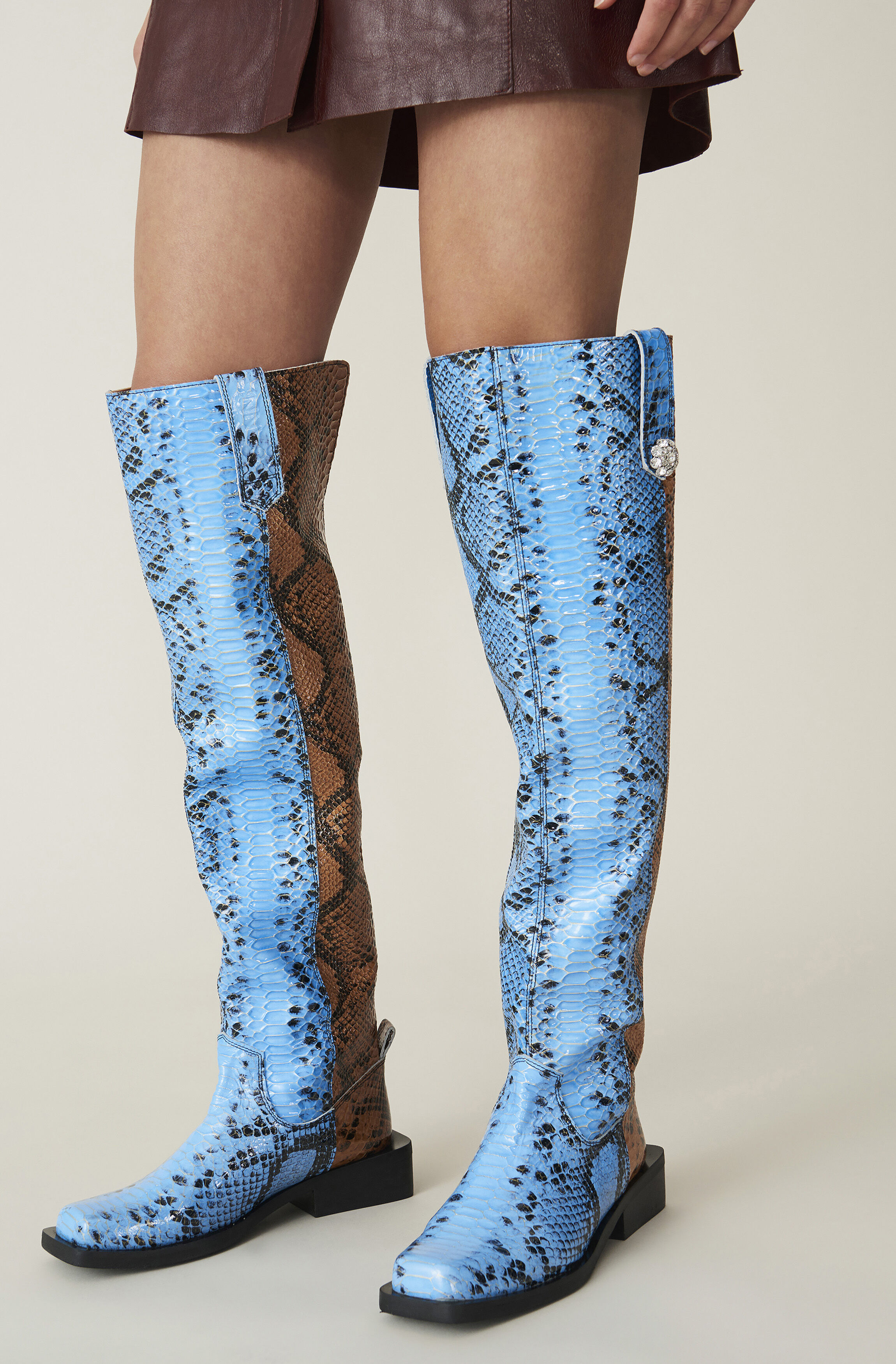 ganni blue boots