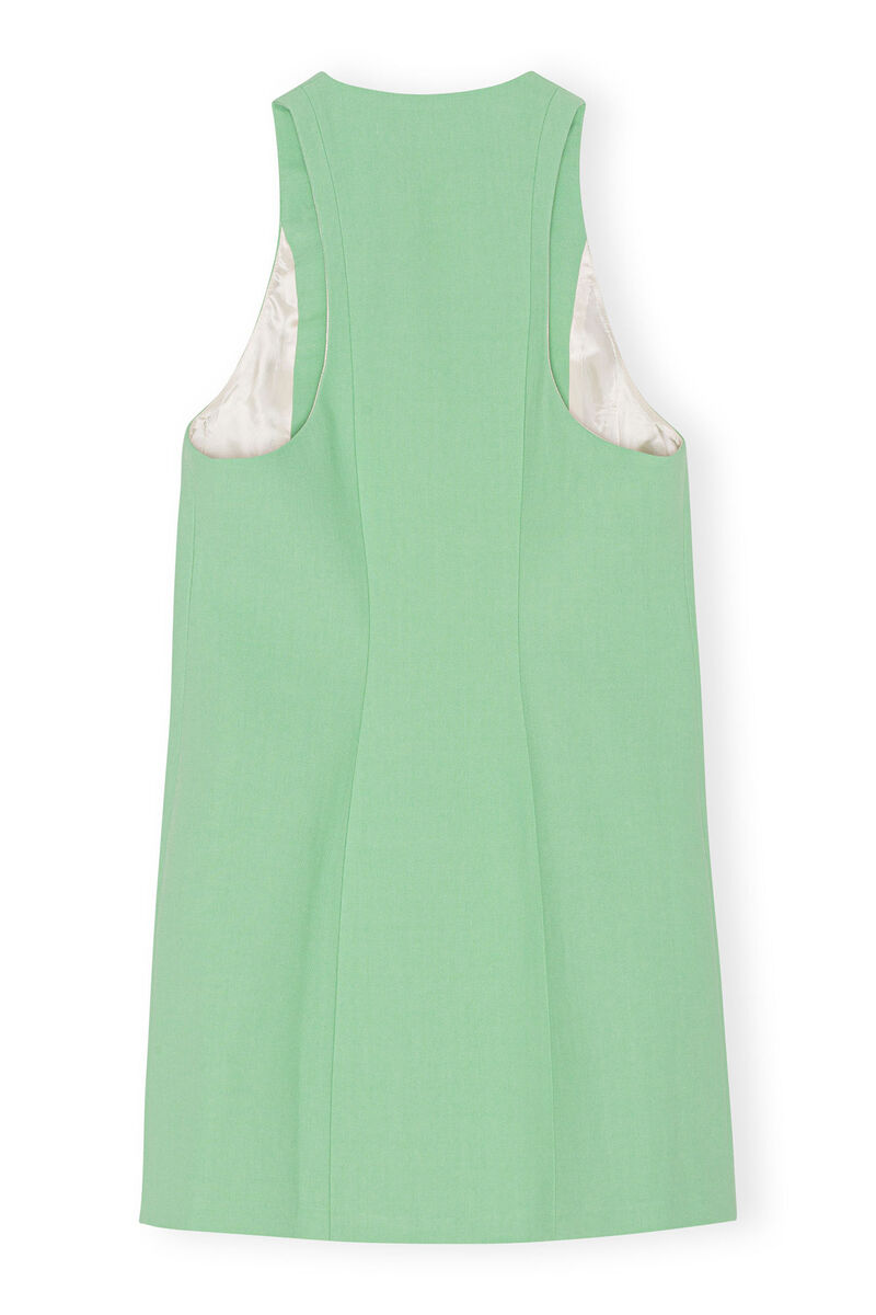 Suiting Mini Dress, Cotton, in colour Peapod - 2 - GANNI