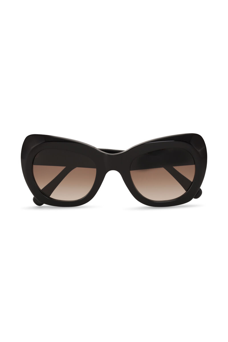 Biodegradable Acetate Big Butterfly Sunglasses, Biodegradable Acetate, in colour Black - 1 - GANNI