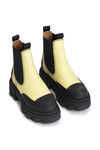 Låga Chelsea Boots med grova sulor, Leather, in colour Pale Banana - 3 - GANNI