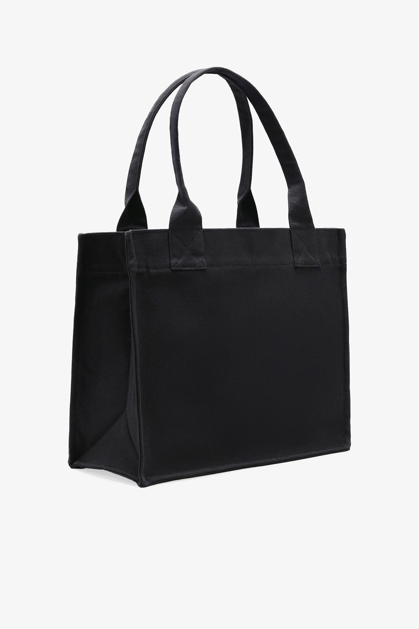 Stor sort tote med valpetrykk, Recycled Cotton, in colour Phantom - 2 - GANNI