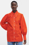 Relaxed Shirt, Cotton, in colour Orangedotcom - 1 - GANNI