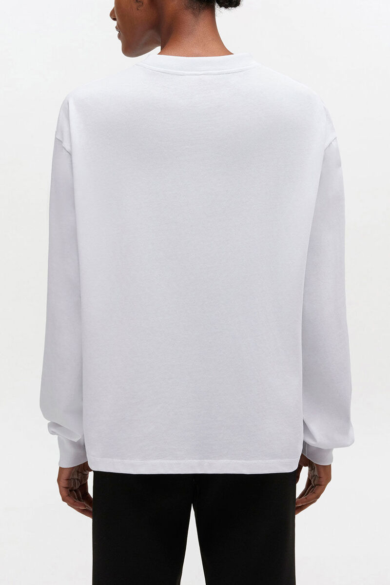 Essential Basic Long-sleeve, Organic Cotton, in colour Bright White - 3 - GANNI