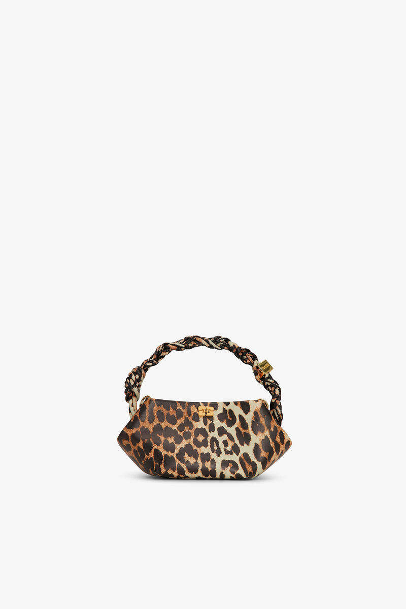 Leopard Mini Bou Bag, Polyester, in colour Leopard - 1 - GANNI