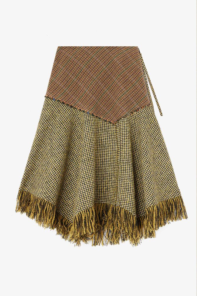 Skirt in Patchwork Check, Multicolour