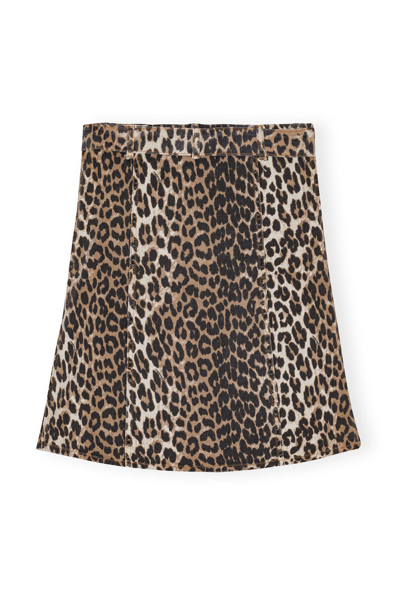 Leopard Denim-Topp, Cotton, in colour Leopard - 2 - GANNI