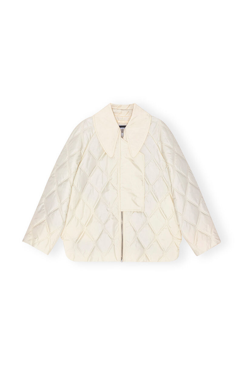 Egret White Ripstop Quilt Jacket | GANNI