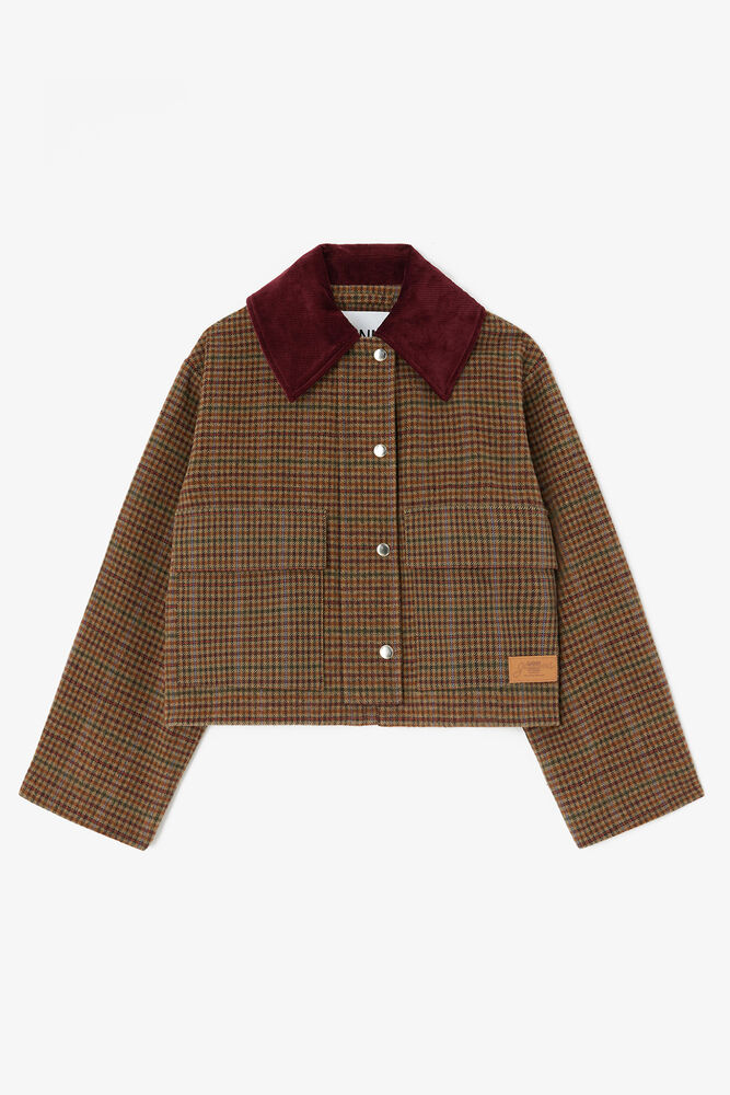 Jacke aus kariertem Twill, Multicolour