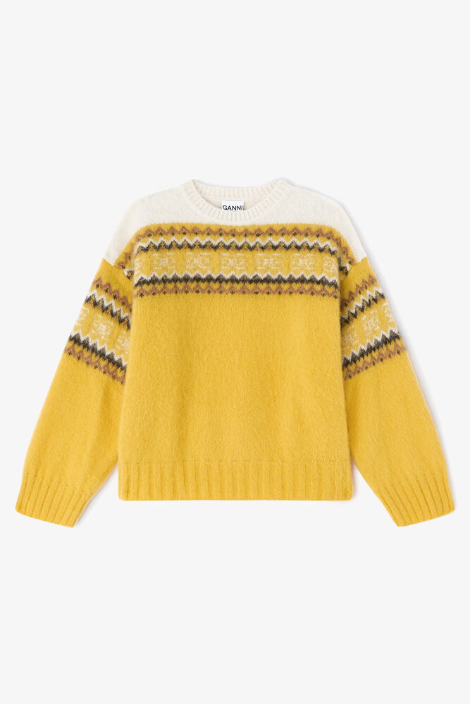 Yellow Intarsia Jumper, Blazing Yellow