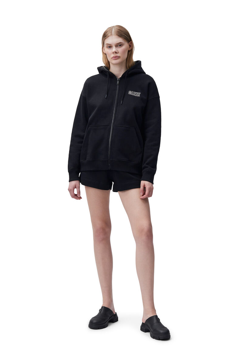 Software Isoli Software Oversized Zip Hoodie, Organic Cotton, in colour Black - 2 - GANNI