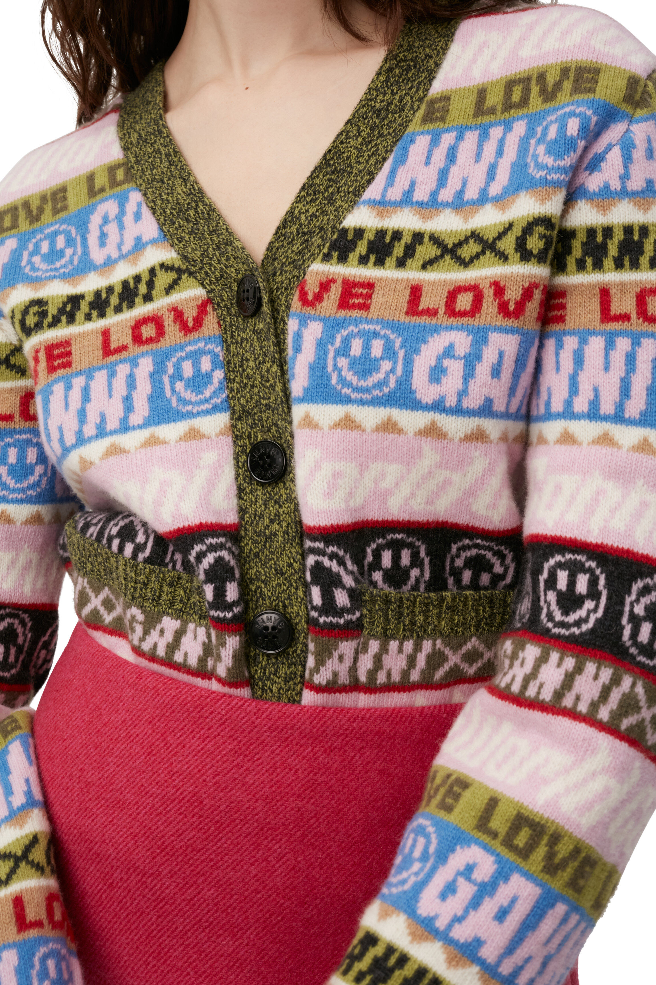 Multicolour Graphic Cardigan | GANNI UK