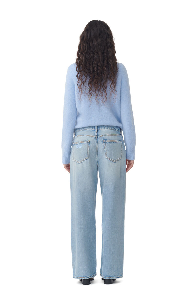Izey Jeans , Cotton, in colour Light Blue Vintage - 3 - GANNI