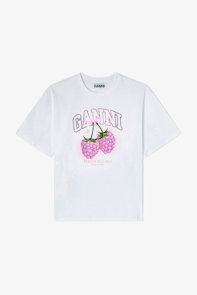 T-shirt with Raspberries, Bright White