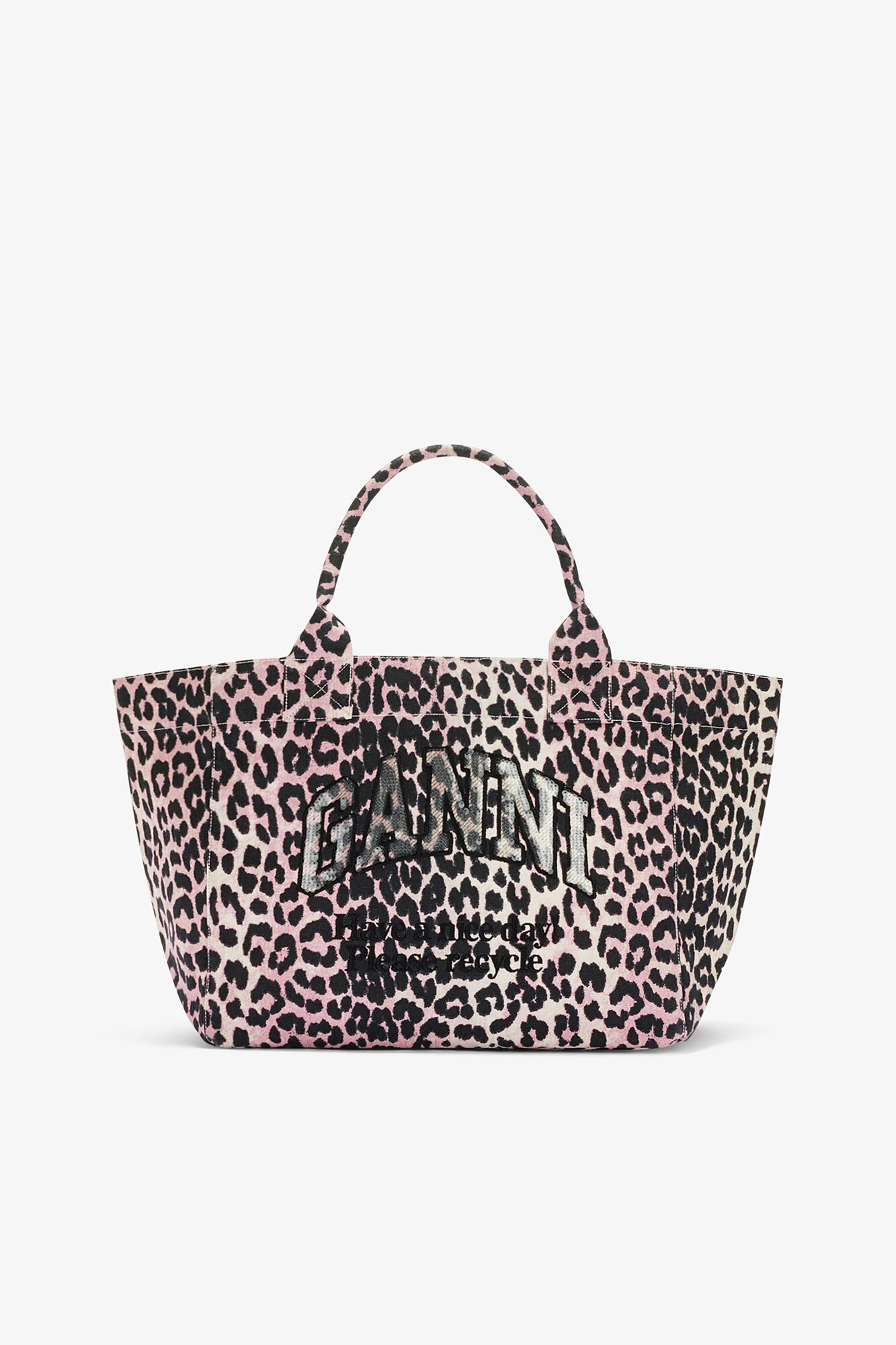 Bleached Mauve Leopard Medium Tote | GANNI US