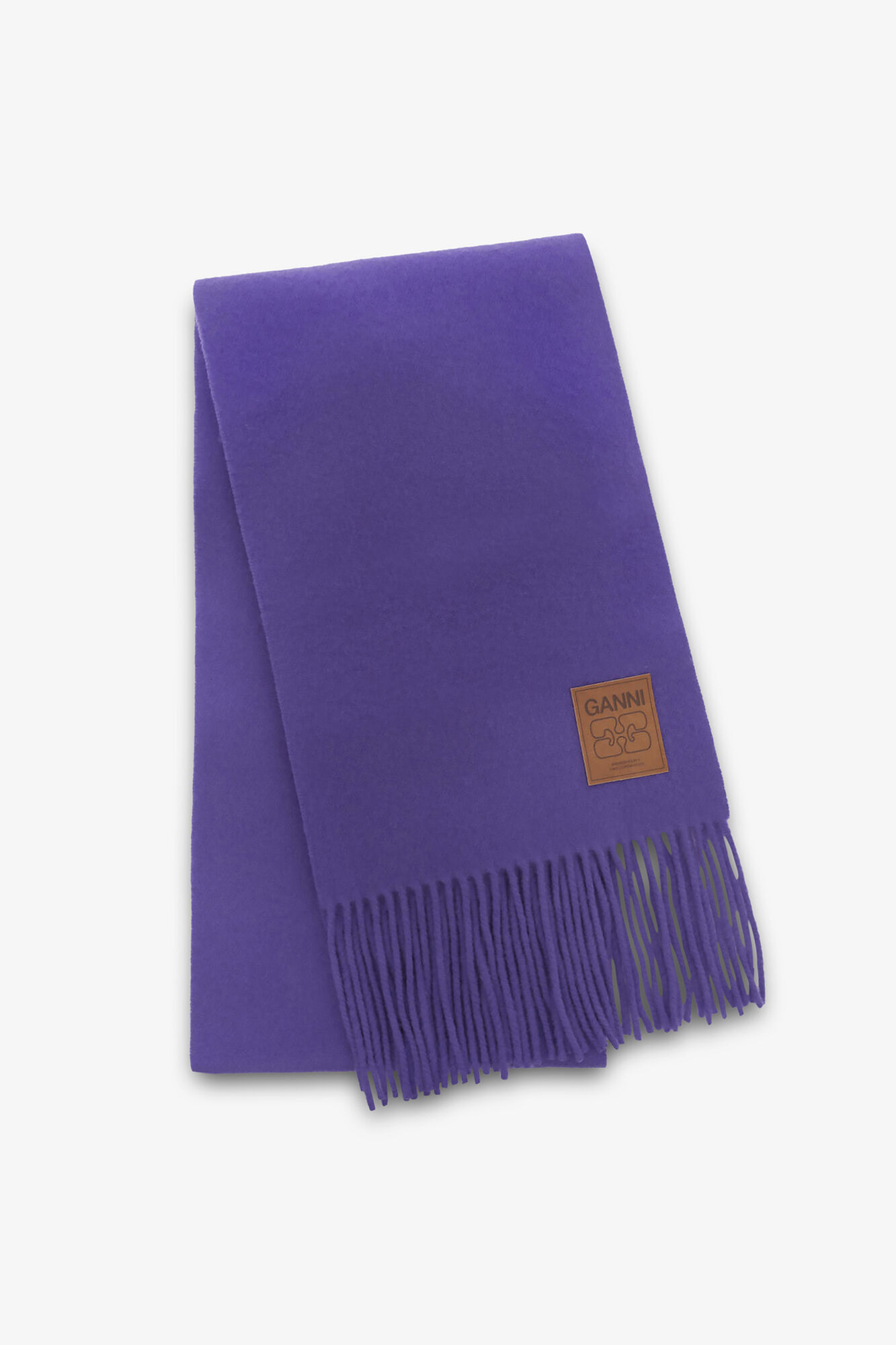Wool Knit Scarf, Wool, in colour Passion Flower - 1 - GANNI