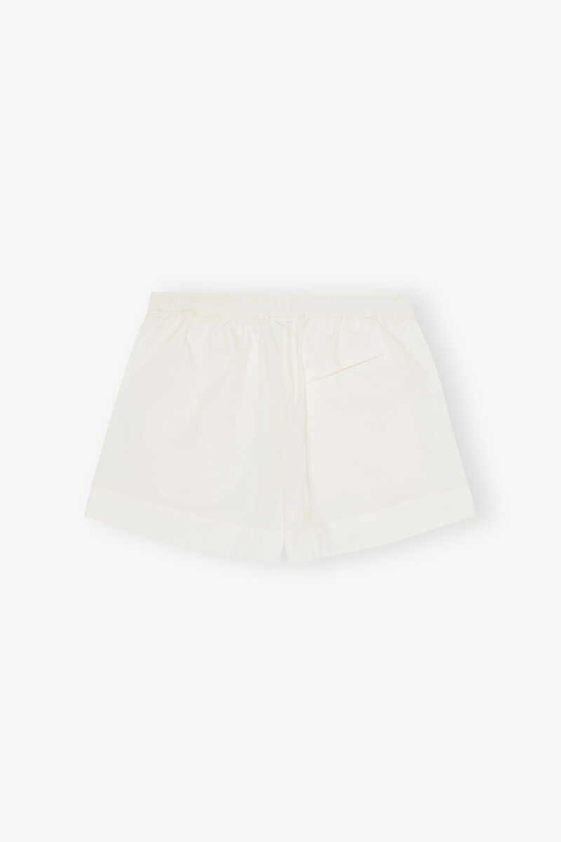 White Cotton Shorts, Elastane, in colour Egret - 2 - GANNI
