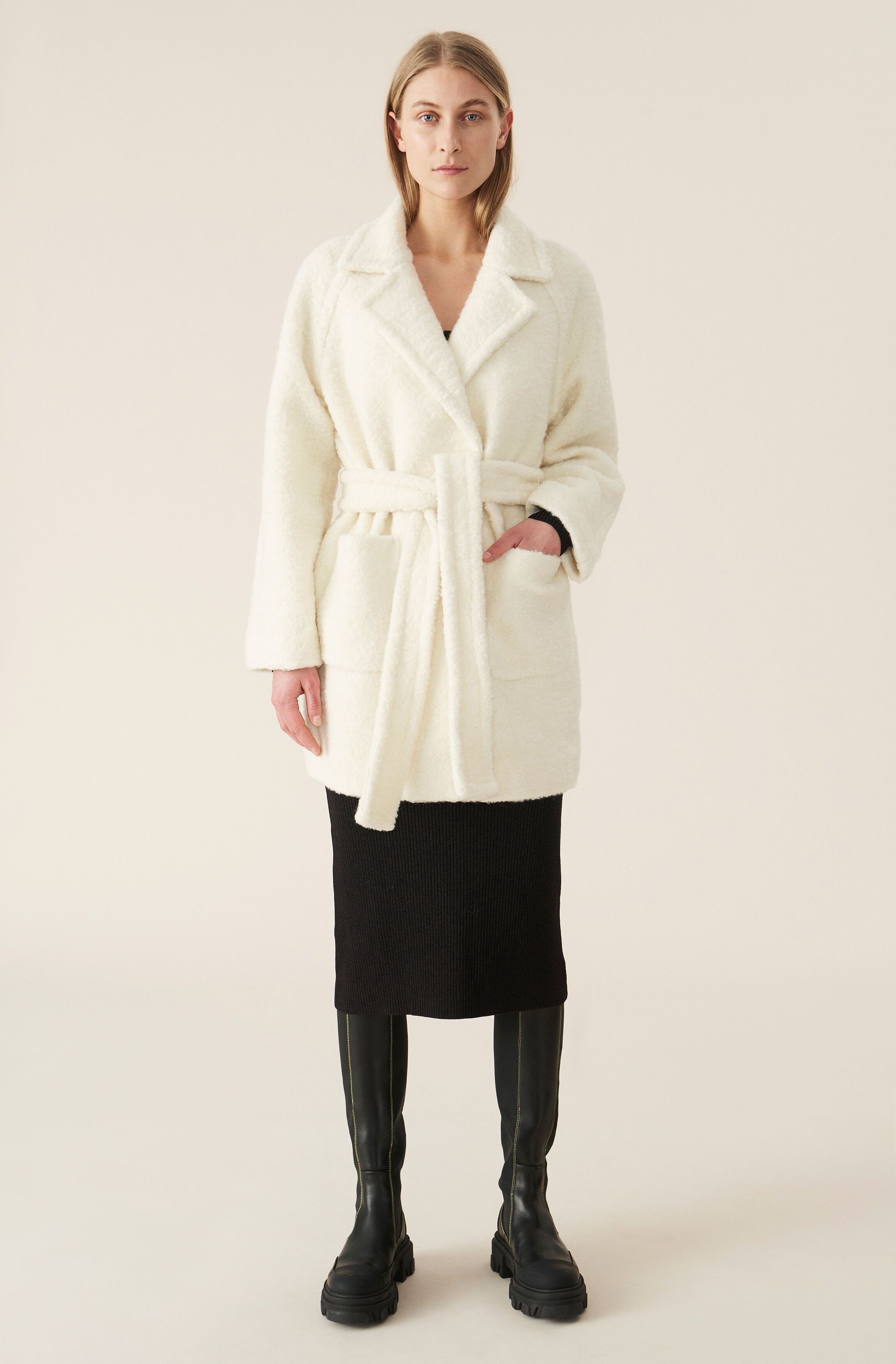 ganni wrap coat