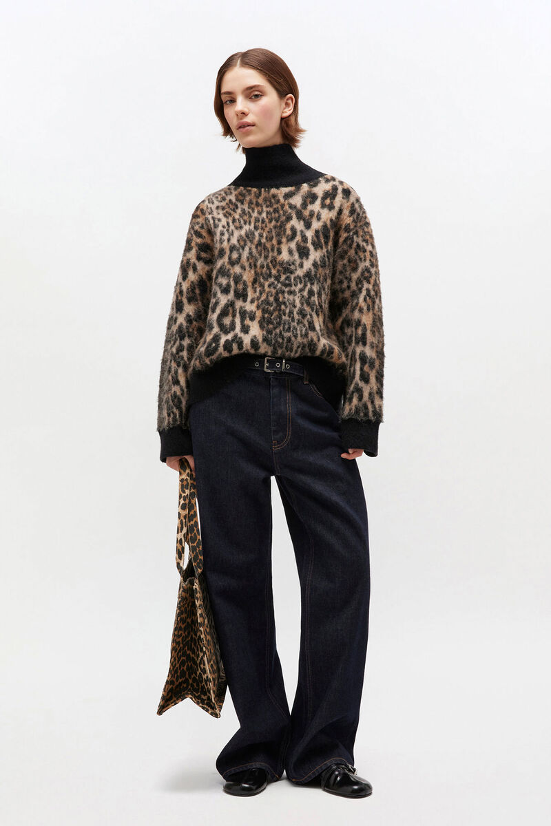 Pull léopard à dos ouvert, in colour Leopard - 2 - GANNI