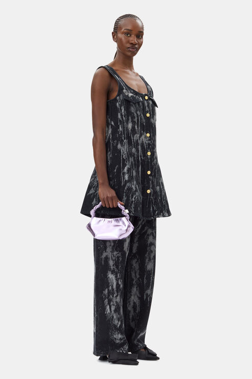 Pink Metallic Mini Ganni Bou Bag In Pink Lavender Women's Gold