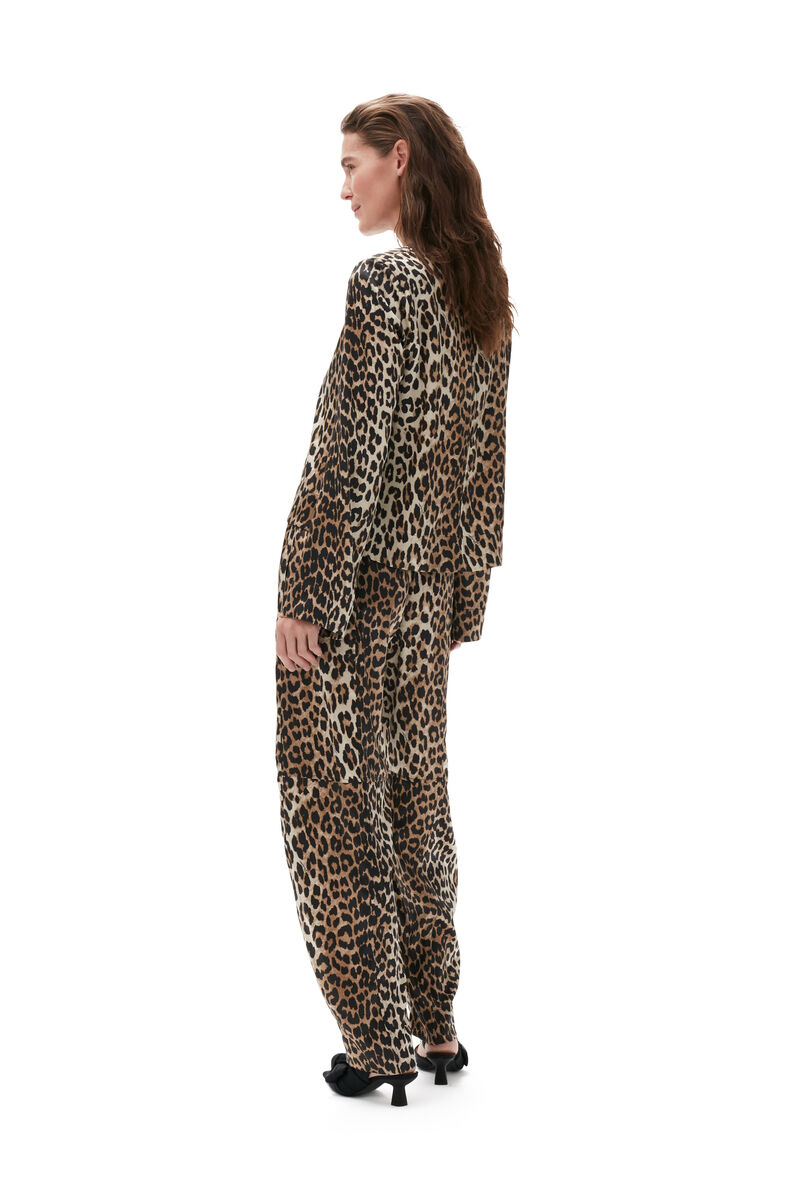 Silk Leopard Bluse, in colour Leopard - 2 - GANNI