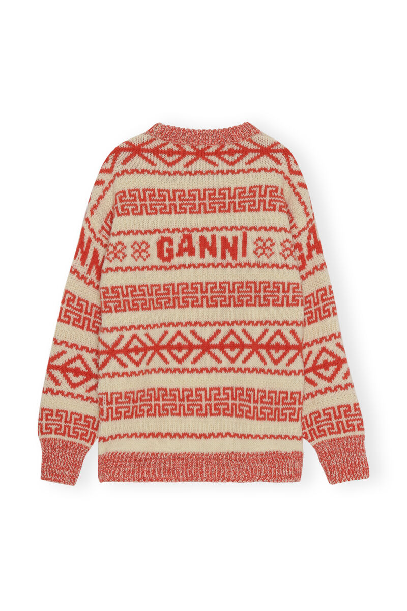 Uld Pullover , Organic Wool, in colour Egret - 2 - GANNI