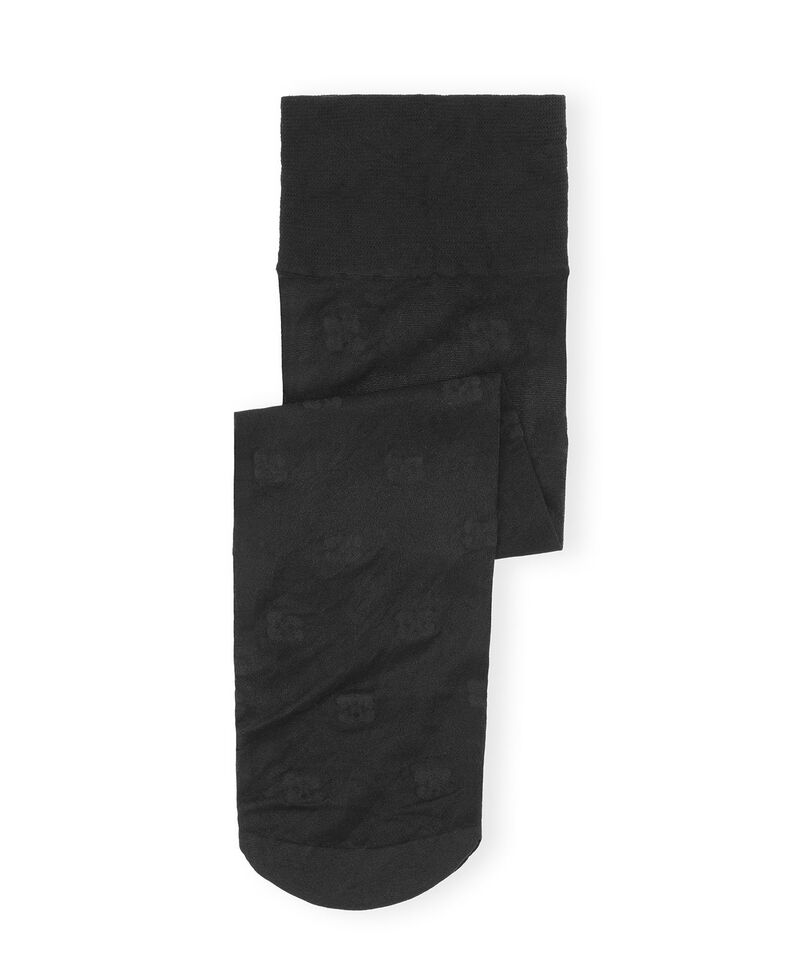 Black Butterfly Lace Socken, Elastane, in colour Black - 1 - GANNI