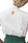 Sleeveless Shirt in 100% organic cotton, Cotton, in colour Bright White - 4 - GANNI