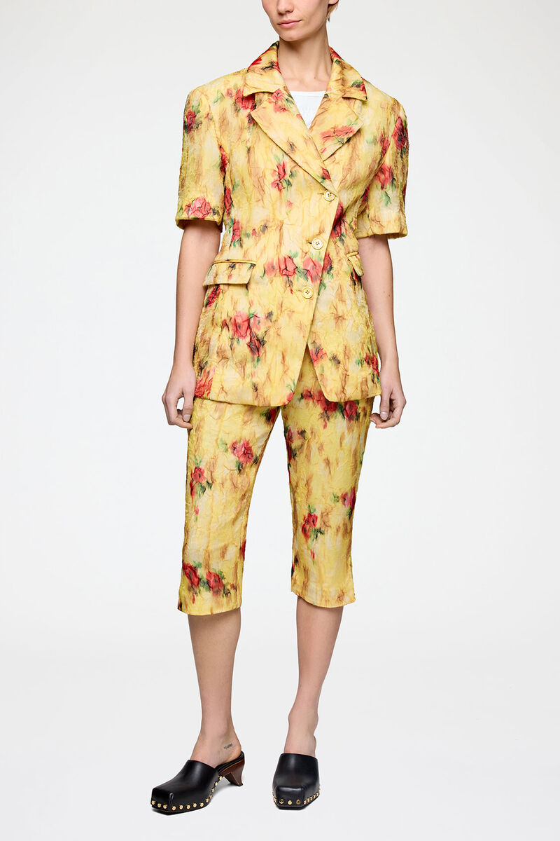 Capri Trousers in Shibori Organza, Recycled Polyester, in colour Aurora - 1 - GANNI