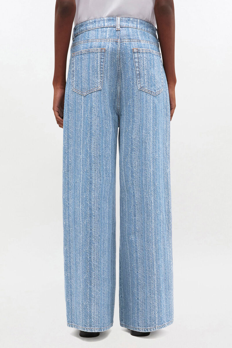 Randiga baggy jeans, Cotton, in colour Mid Blue Stone - 3 - GANNI