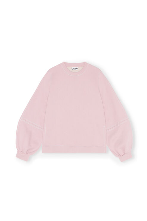 Ganni Software Isoli Puff Sleeve Sweatshirt Sweet Lilac Size Xs
